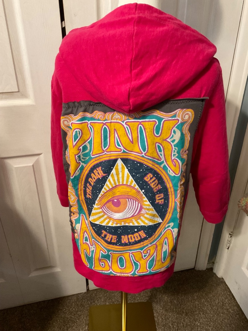 Pink Floyd Upcycled Back Graphic Tee & Fleece Zip-Up Hoodie - Tagged Size XL